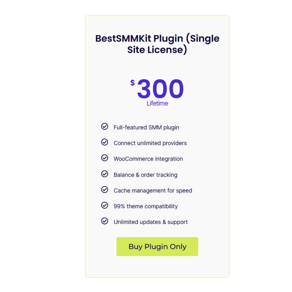 BestSMMKit Plugin – Single Site License